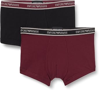 Amazon.com: Pack de 2 calzoncillos EMPORIO ARMANI para hombre Bipack  elástico a la vista artículo 111210 1A717 BPACK TRUNK, 12976 Granata / Nero  - Granada / Negro, EUR XL - CN 175/100 -