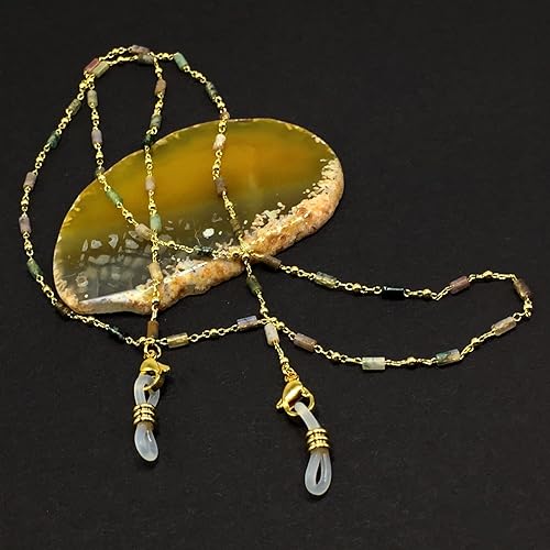 Miniatura 6 de Cadenas de gafas hechas a mano Retenedor de gafas con cuentas Soporte de correa de gafas con cuentas de piedra natural Retenedor de gafas
