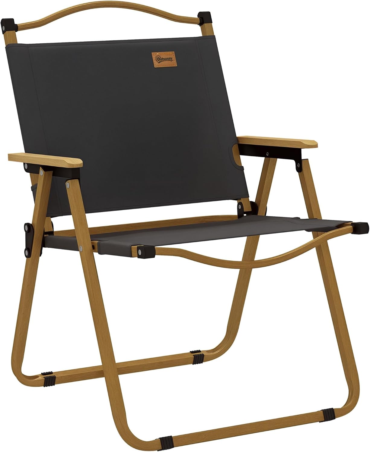 Outsunny Camping Chair, Lightweight Folding Chair, Portable Armchair, Excellent for Festivals, Fishing, Beach and Hiking, Dark Grey