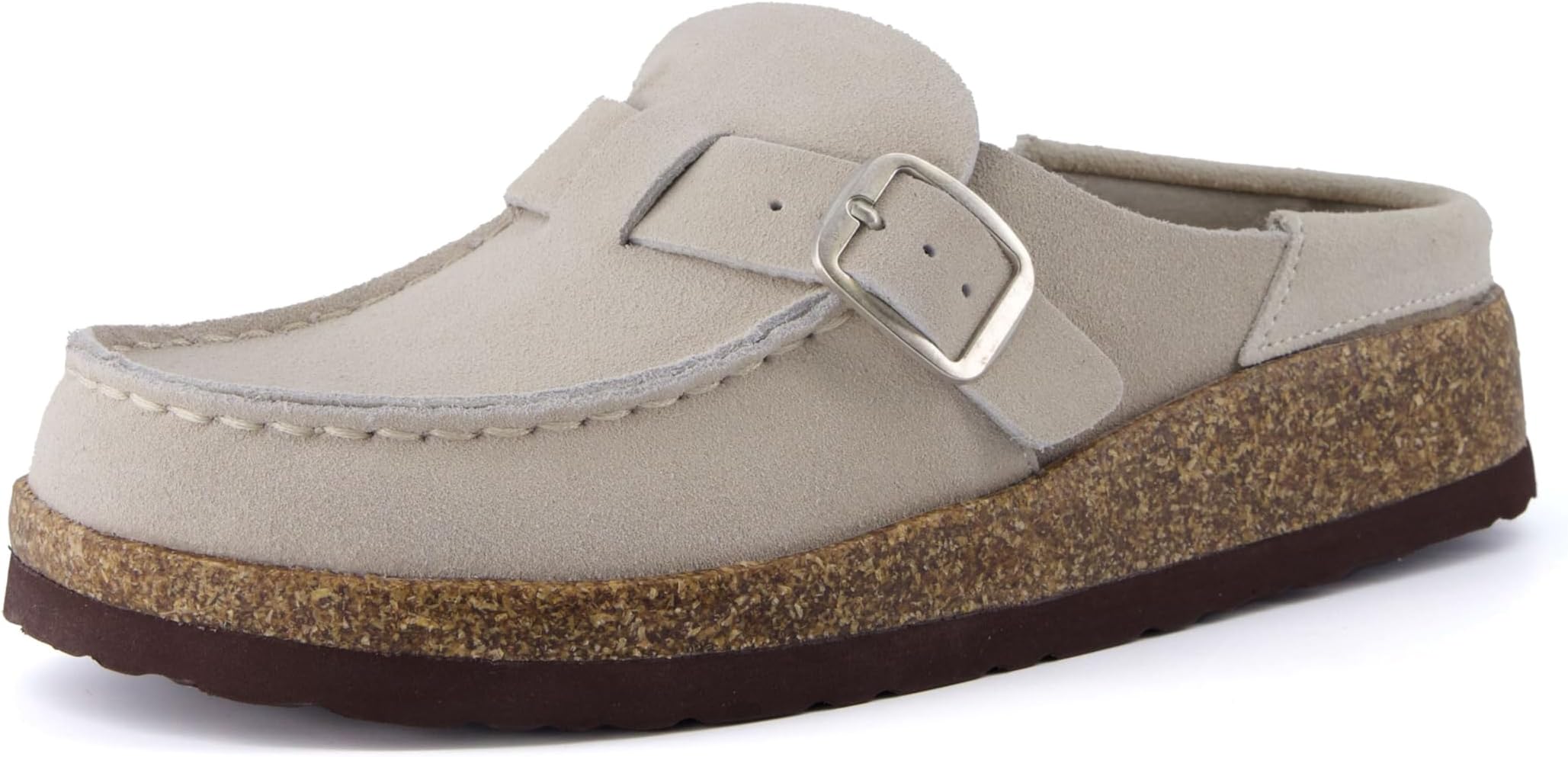 CUSHIONAIRE Women's Hobby Genuine Leather Cork Footbed Clog with +Comfort