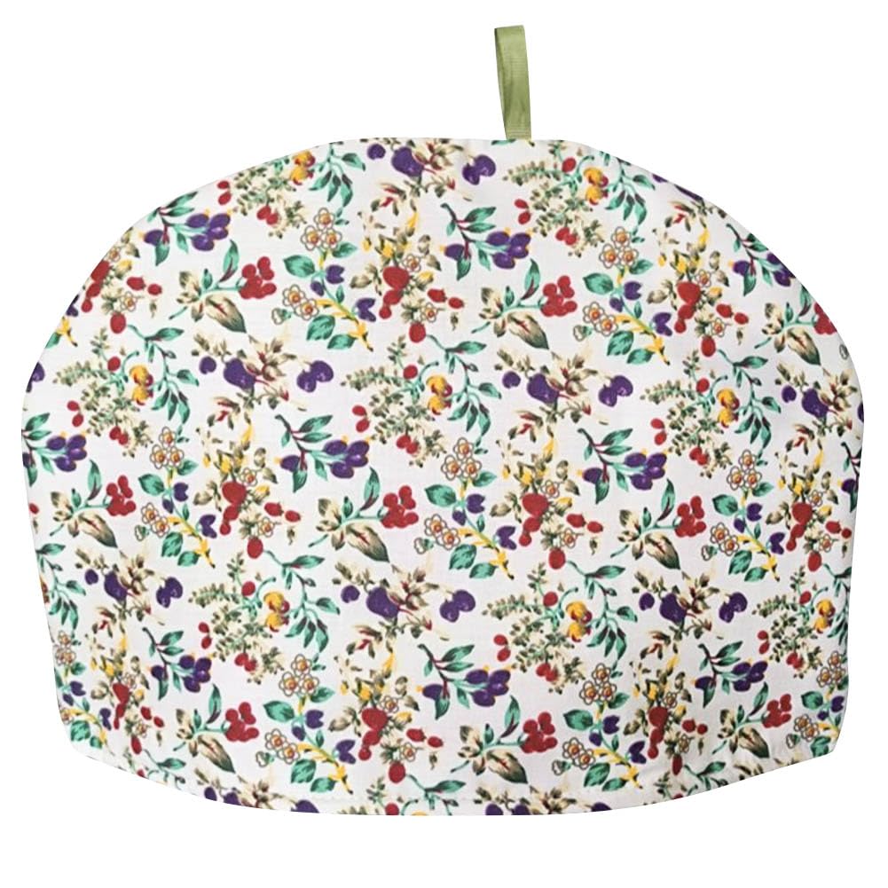 Vintage Tea Cozies, calentador de tetera de algodón natural, tetera a prueba de polvo, fundas aisladas para tetera para cocina, hogar, mesa, hotel, fiesta de té, restaurante (frutas coloridas)