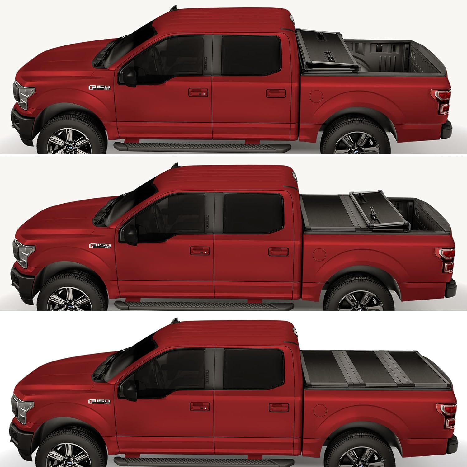 Kikito Professional FRP Hard Tri-Fold Truck Bed Tonneau Cover for 2020-2025 Silverado/Sierra 2500HD 3500HD New Body Style 6.9ft (82.2in) Bed w/o Multi-Flex Tailgate