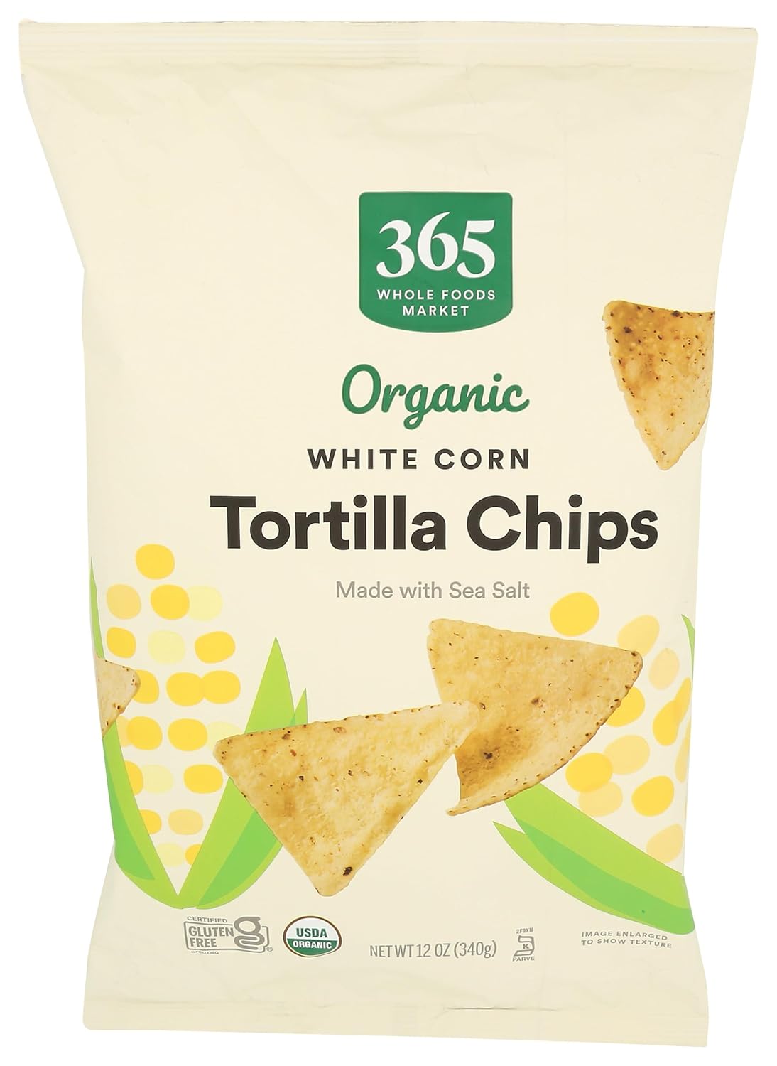 365 by Whole Foods Market Organic White Corn Tortilla Chips, 12 oz - Non-GMO, Stone-Ground, No Artificial Ingredients