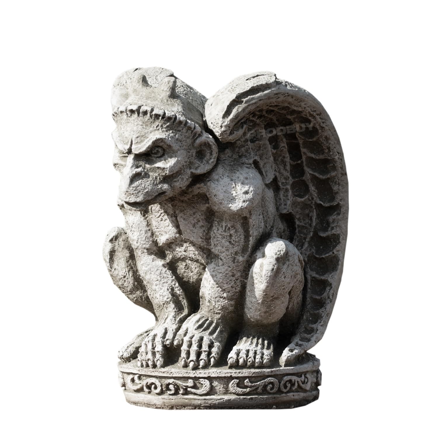 Darthome Heavy Stone Gargoyle Garden Statue with Wings 31cm Lawn Ornament Decoration Art