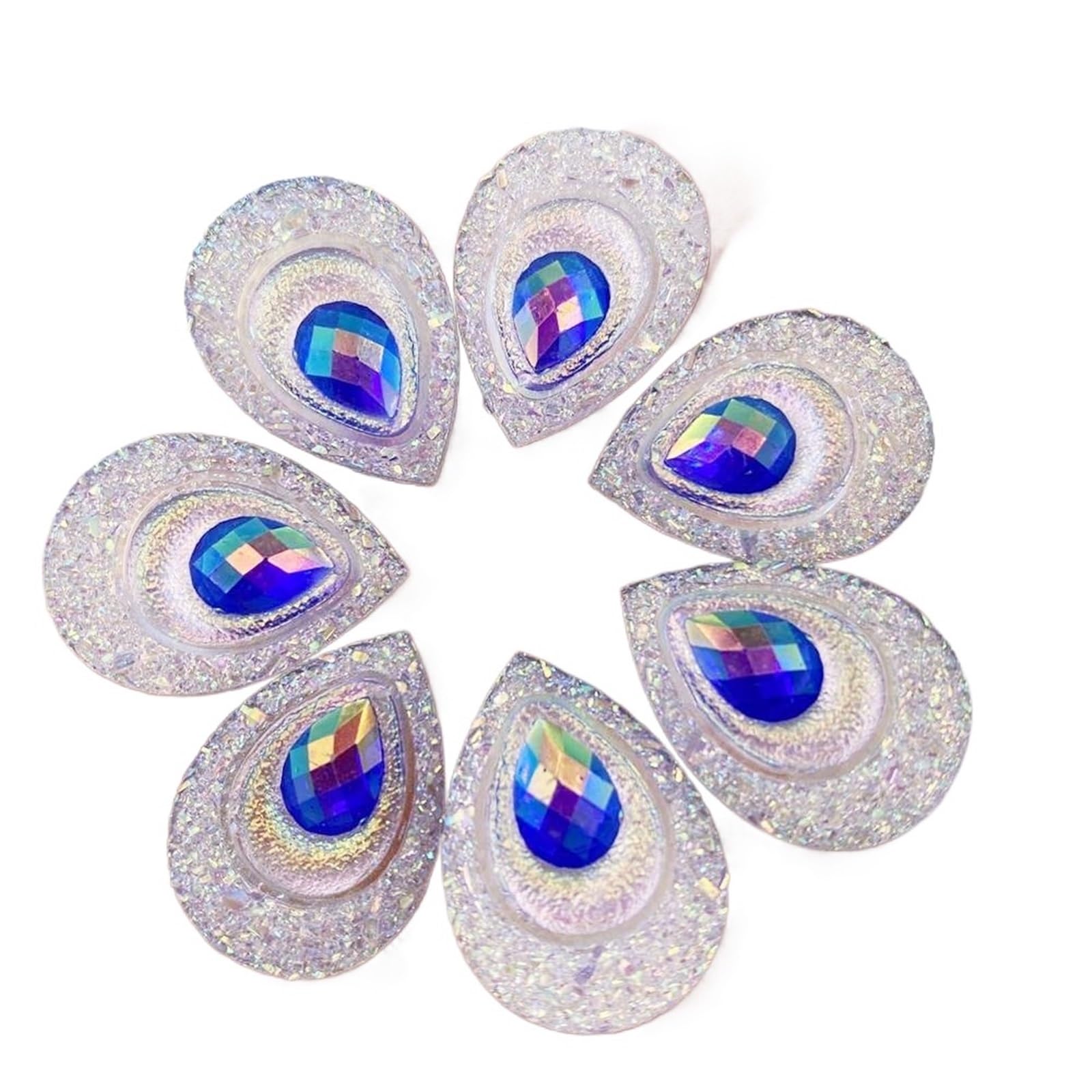 Apliques de diamantes de imitación en gota de 18x25mm para manualidades DIY de resina, 50 uds