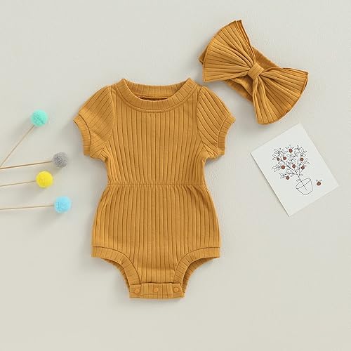 Miniatura 9 de Traje de verano para niña pequeña, sin mangas, acanalado, overol de color liso, pantalones cortos en general, ropa para recién nacidos