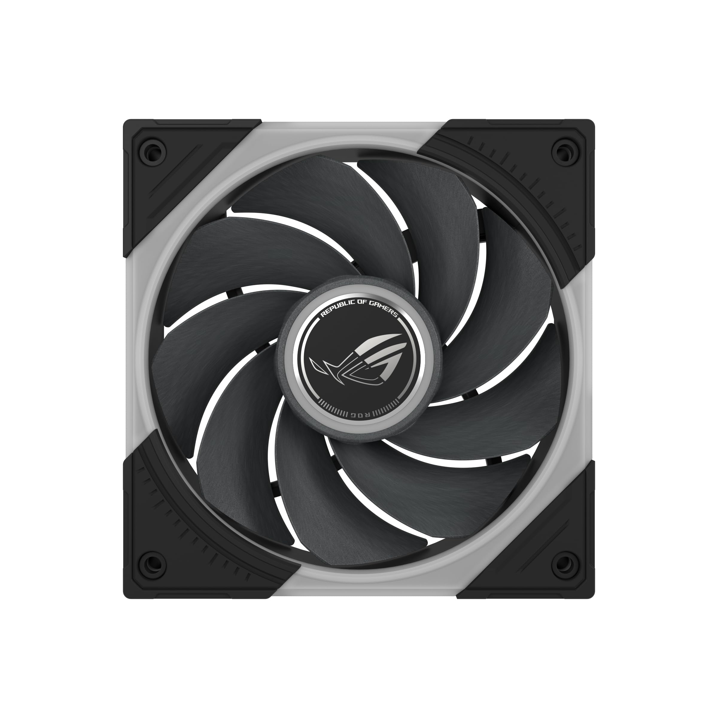 ASUS ROG Eurux GR120 ARGB Reverse PWM Lot de 3 ventilateurs PWM 120 mm PWM, 2200 tr/min, chaîne en marguerite brevetée, éclairage personnalisé, moyeu de ventilateur