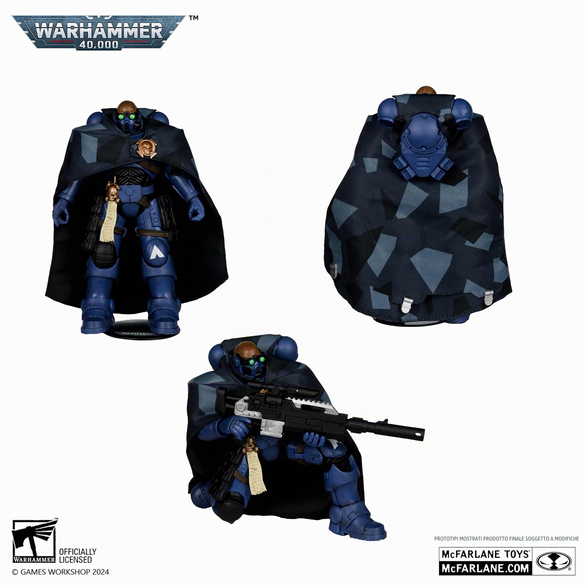 Bizak McFarlane Figura Space Marine Eliminato di Warhammer 40000, Videogioco Online, Scultura per dipingere articolata da 18 cm, Accessori e Base espositiva, (64380963)