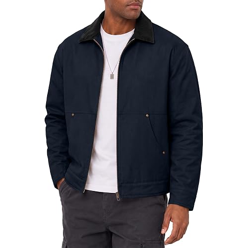 JMIERR Men's Cotton Padded Chore Jacket with Corduroy Collar