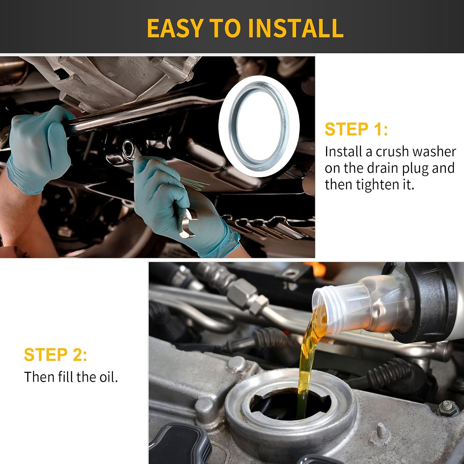 20 PCS M16 Oil Drain Plug Gasket Crush Washer Compatible with Subaru Outback Legacy Impreza Forester BRZ XV Crosstrek, Replaces 803916010