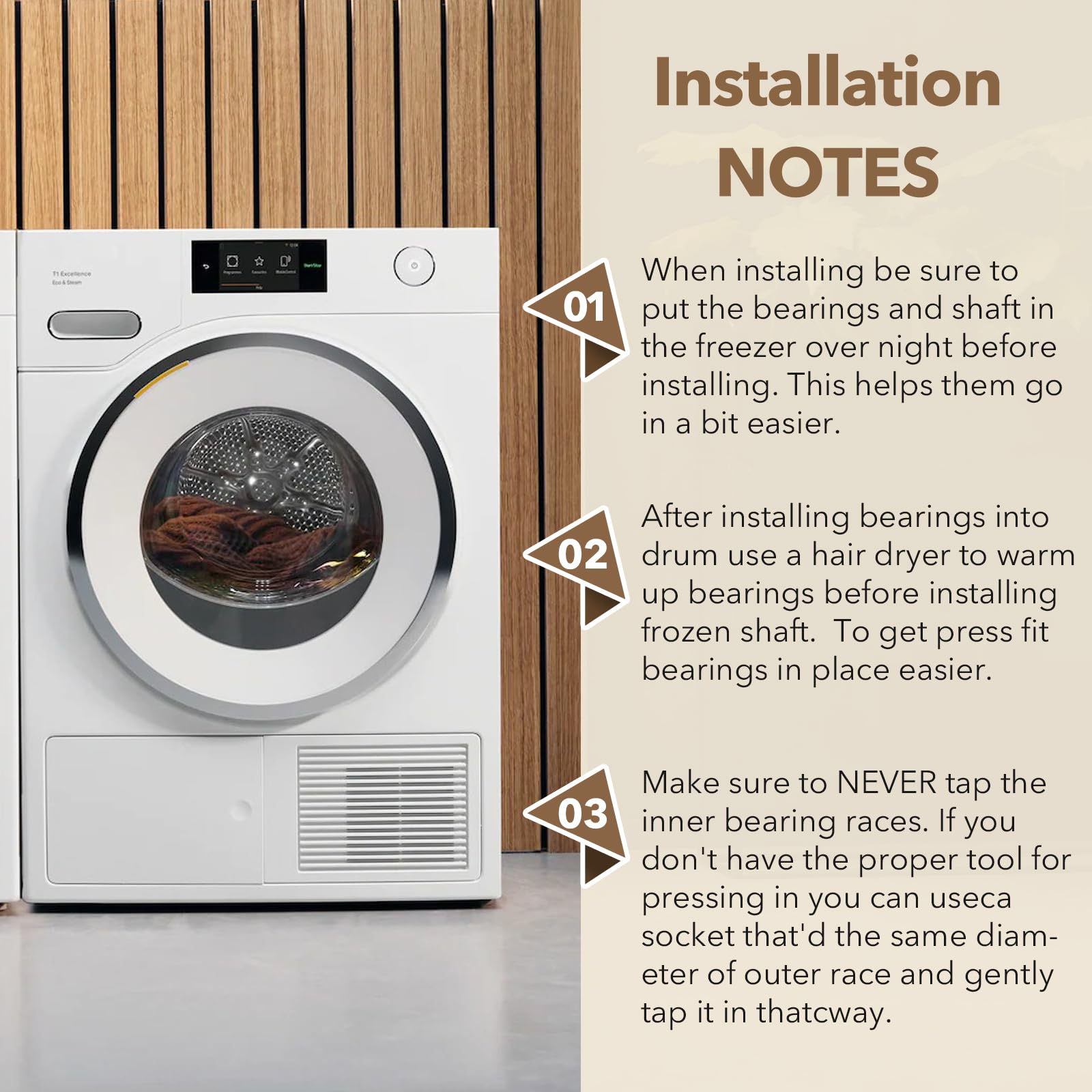 W10435302 - Eje de tanque y rodamiento: compatible con lavadora Whirlpool Cabrio