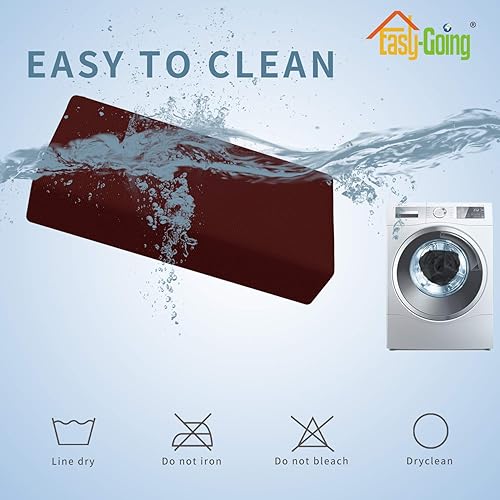 Vista 462 de Easy-Going - Funda elástica para taburete otomano, funda protectora para muebles, funda rectangular con parte inferior elástica Beige