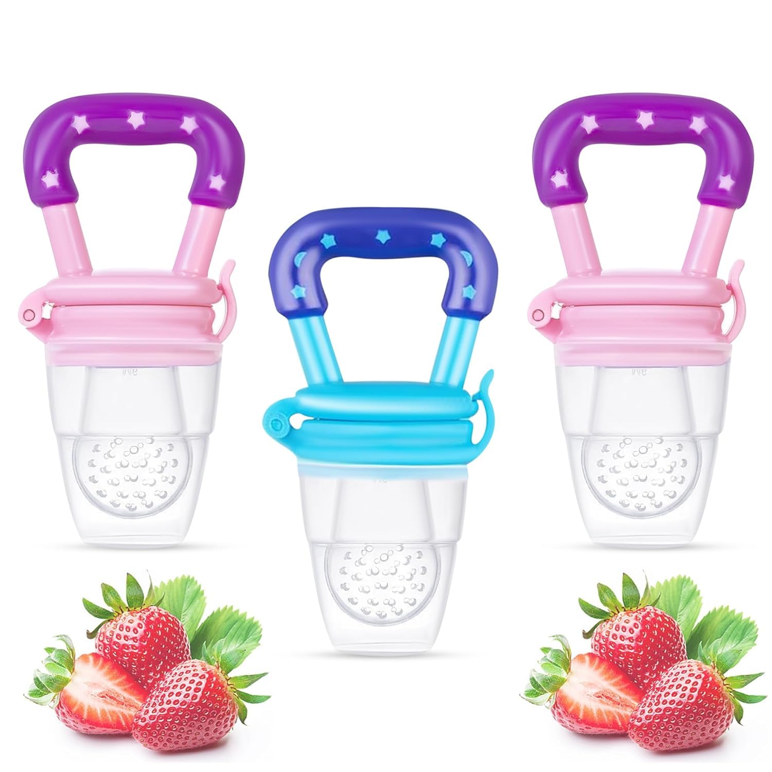 Soft Teether for Infant Baby Pack of 3 Silicone Baby Feeder, Food & Fruit Feeder for 3 to 12 Months, BPA Free Anti Choking Fruit Pacifier-image-37