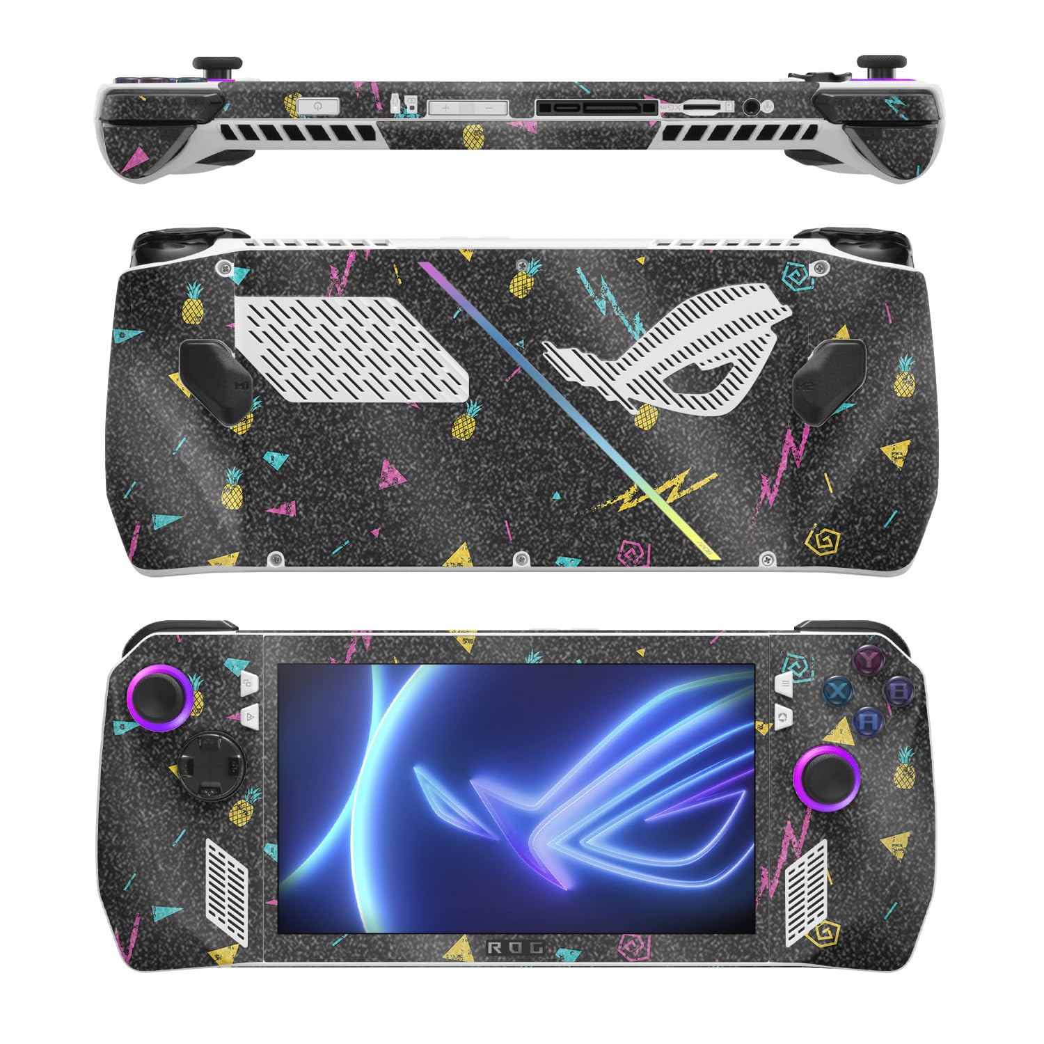 MightySkins Glossy Glitter Skin Compatible with Asus ROG Ally - Magic Pineapple | Protective, Durable High-Gloss Glitter Finish | Easy to Apply