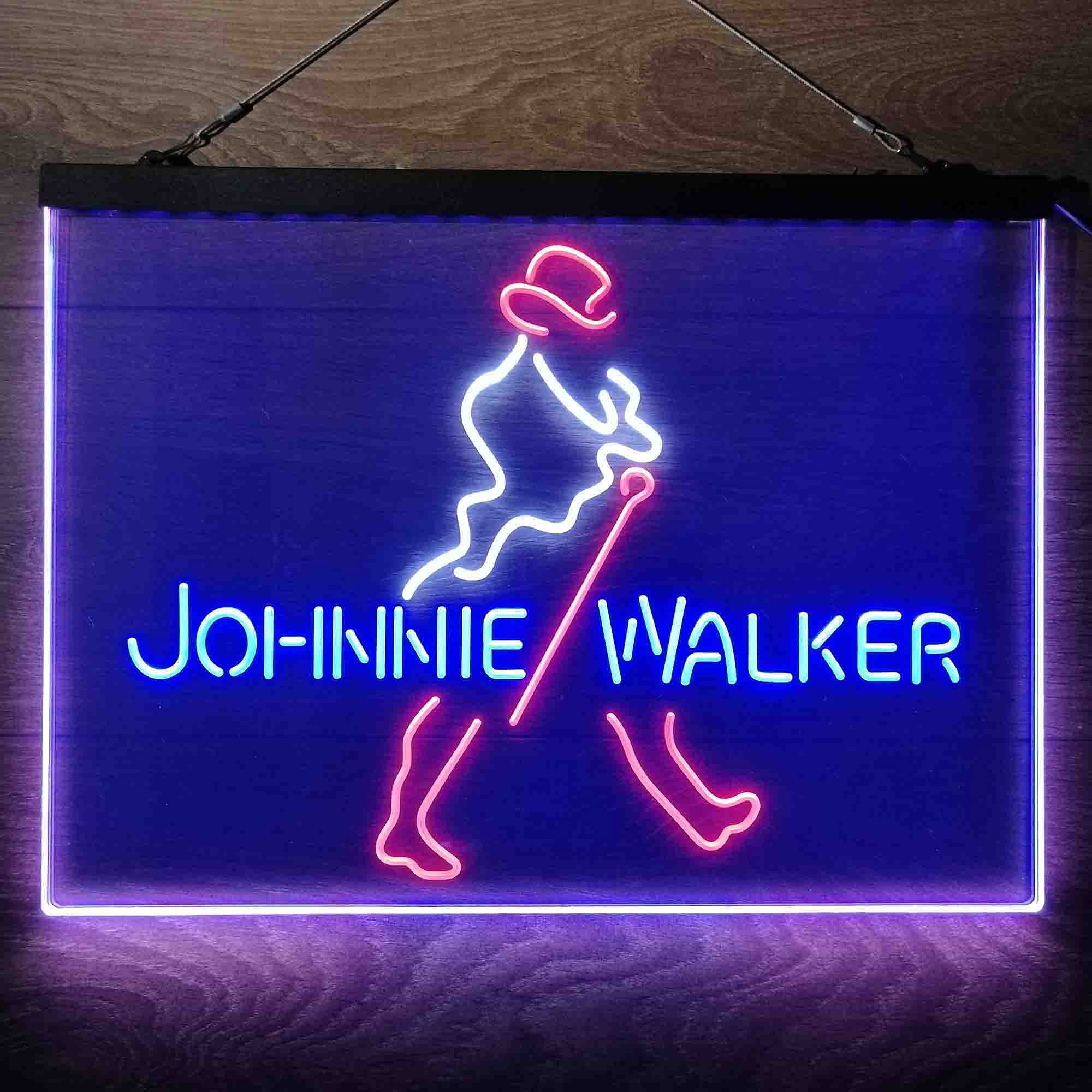 UNIEVE Johnnie Walker Colorful LED Neon Sign Man Cave Light for Home Beer Bar Pub Party Restaurant A