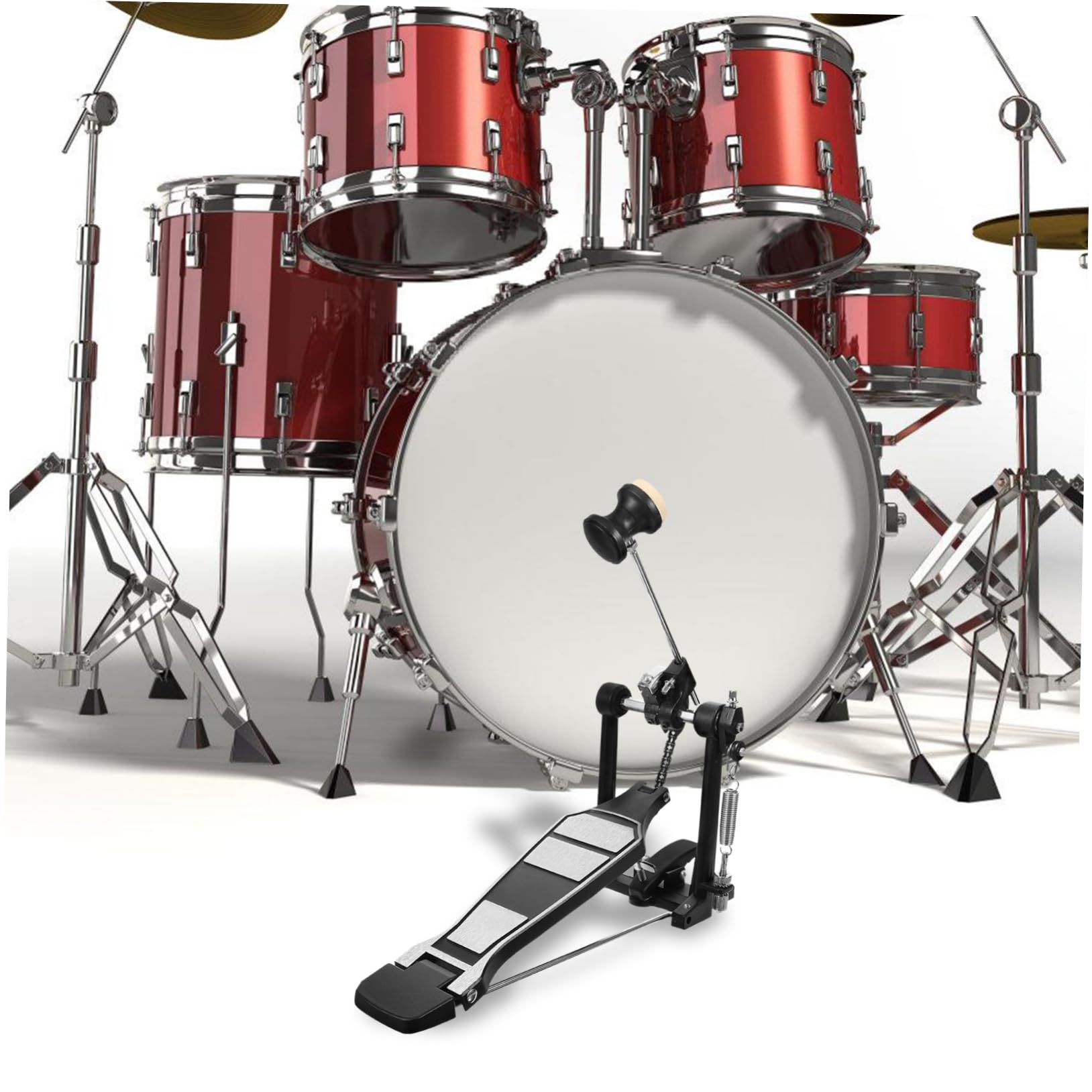 UPKOCH Pedale Singolo per Batteria in Lega di Alluminio e Base Allargata Design Antiscivolo per Esercitarsi nella Tecnica del Jazz e Batteria Elettronica