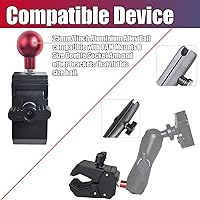 Vista 4 de Base de montaje de abrazadera de bola de 1 pulgada, bola de aleación de aluminio, ajuste para riel de manillar de 0.39 a 1.73 pulgadas de diámetro