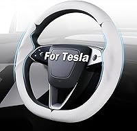 Vista 18 de Cubierta de volante para Tesla Model 3 (2017-2023) / Model Y (2020-2024), antideslizante, agarre cómodo, transpirable, personalizada para accesorios