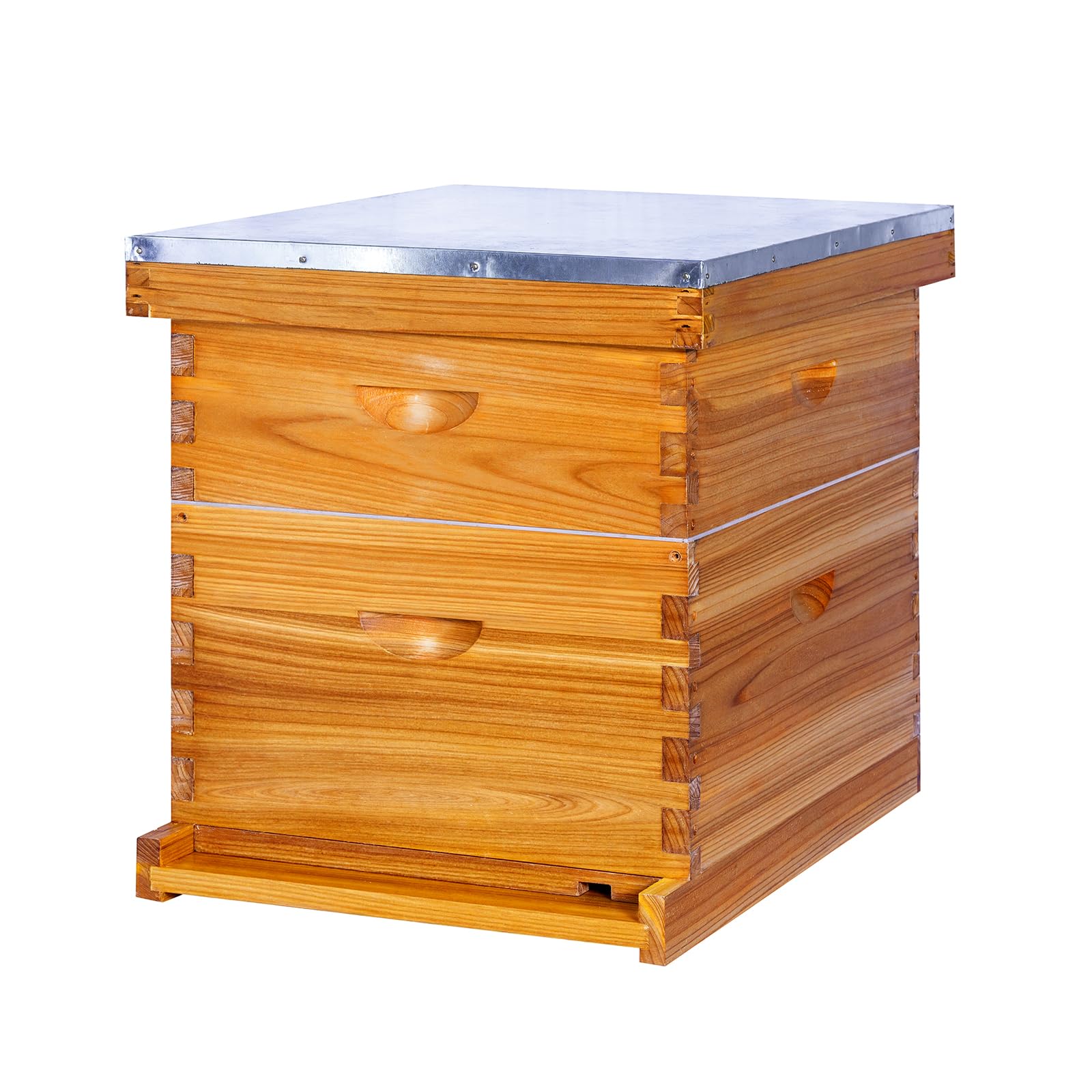 10 Frame Bee Hive 1 Brood Beehive Box and 1 Medium Super Box, Bee Hives and Supplies Starter Kit Include Beehive Frames and Foundation Sheet
