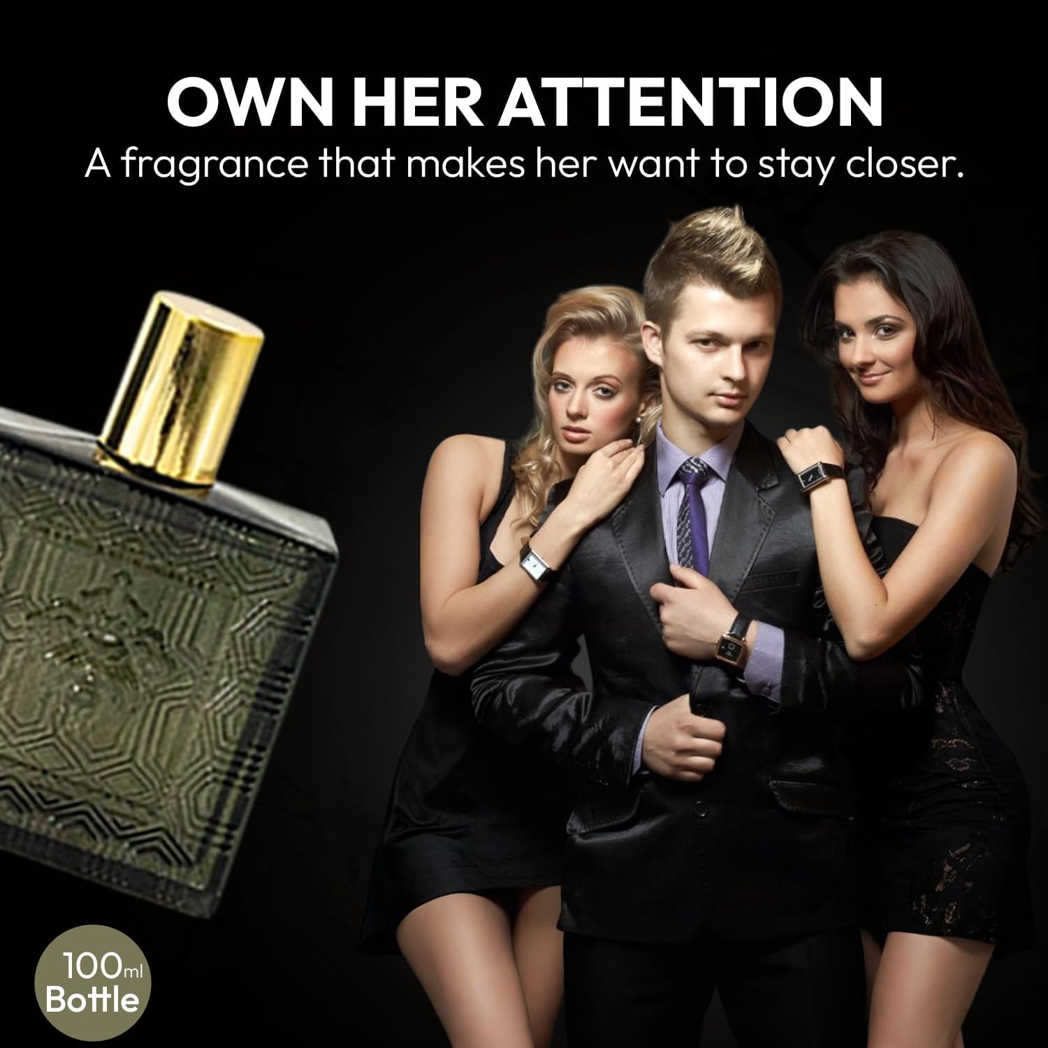 Signature Scent 4-Piece Mini Fragrance Set for Men Includes Lion Black Flame/Lion Black/Cool Boy/Valentine Milano Woody, Spicy, Citrus & Aromatic Fragrance Each One in 100ml / 3.4 Fl oz Bottle - Image 6