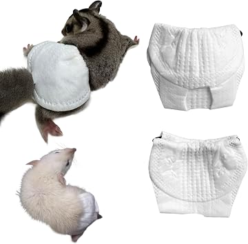 Disposable Sugar Glider Diapers Nappy Poultry Cloth 10/15/25/35 Count Small Pet Pee Pads for Hamster Squirrel Fancy Rat Groundhog M, Count, 10