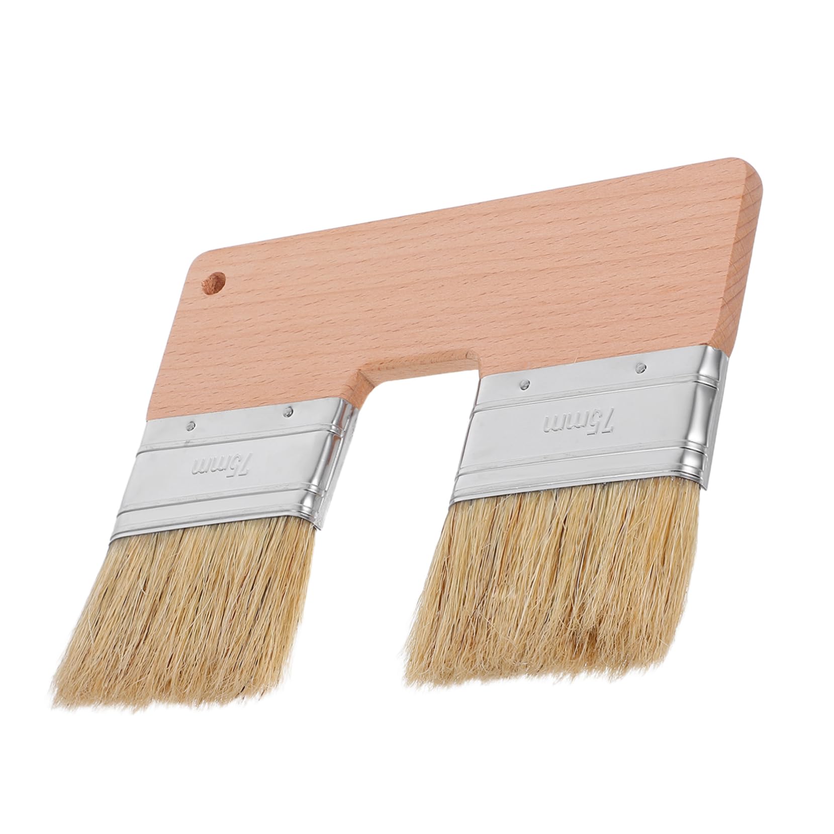 Pinceau plat de précision double embout soies de porc pour peinture artistique