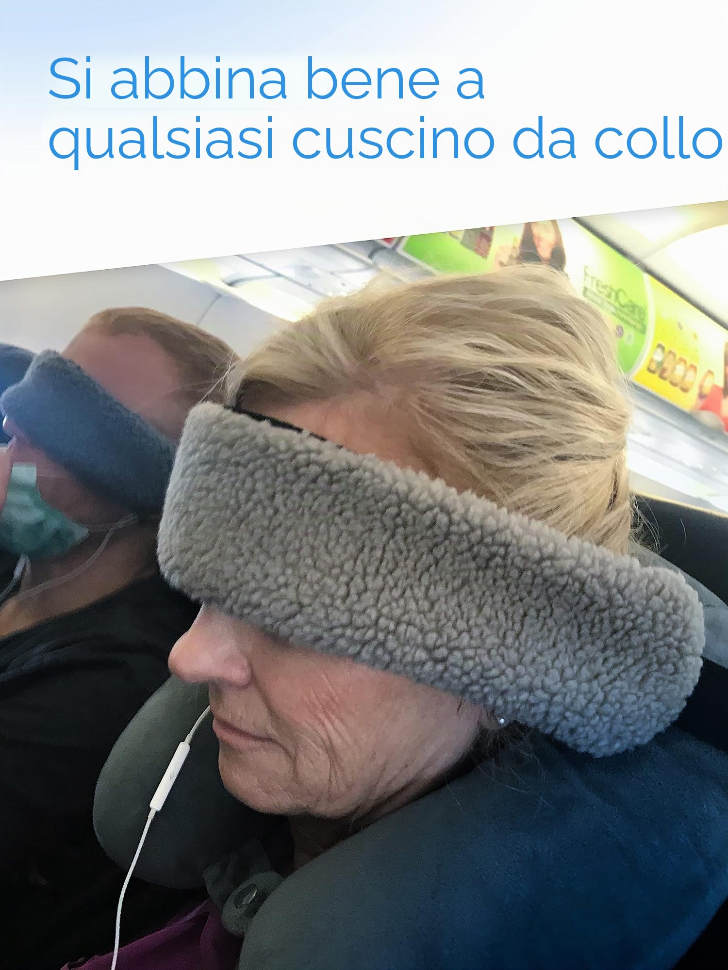 SeatSleeper L'alternativa al cuscino da viaggio che impedisce il dondolio della testa – Cinghie per la testa dell'aereo e fascia di supporto per la testa dell'auto ideale per viaggiare in posizione
