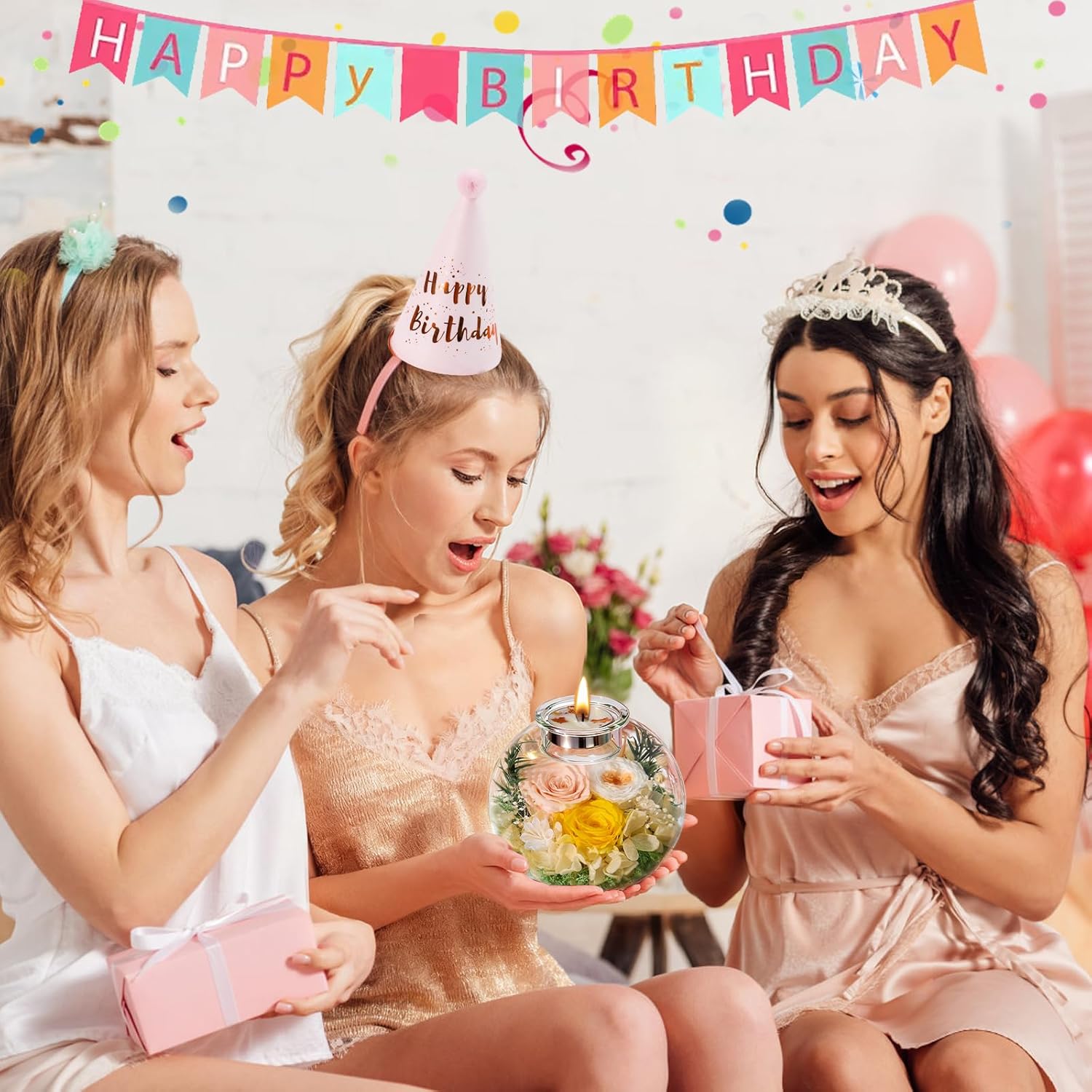 Valentines Day Rose Gifts for Her Mom Women Birthday Flowers for Delivery Preserved Flowers in Glass Dome Forever Eternal Rose Birthday Valentine Gifts for Her Women Daughter Wife Girlfriend Champagne - Image 7