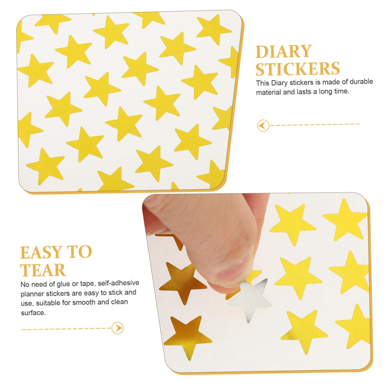 VILLCASE 200hojas Pegatinas De Estrellas Coloridas Autoadhesivas Para Scrapbooking y Decoración De Estrellas Para Diario Álbumes y Manualidades