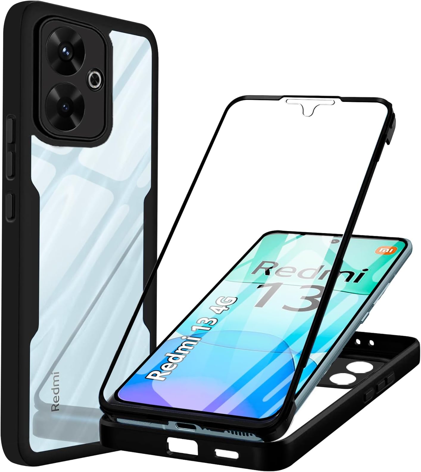 Protezione Telefono Anti-scivolo Custodia Trasparente Antiurto SBOX Per Xiaomi Redmi Note 13 Pro 5G Plus - Con Anello Portatile E Supporto Realme Note 50