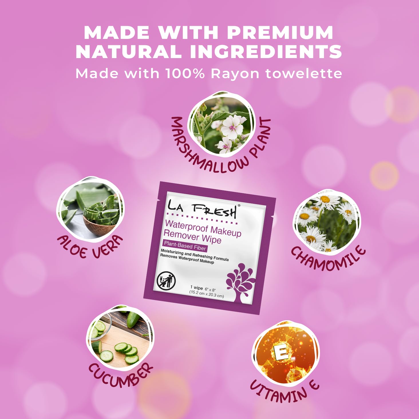 La Fresh 24/7 Makeup Remover Wipes, Easily Remove Waterproof Makeup and Moisturizing, Pack of 200 Individually Wrapped Wet Wipes, Skincare Travel Essentials