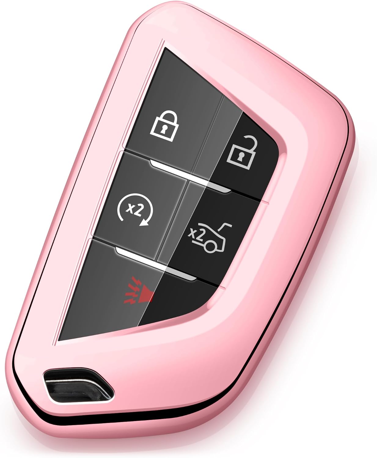 Compatible with Cadillac Key Fob Cover for CT4 CT5 V Lyriq Escalade ESV Optiq Vistiq Car Key Case Pink Accessories 2020-2026