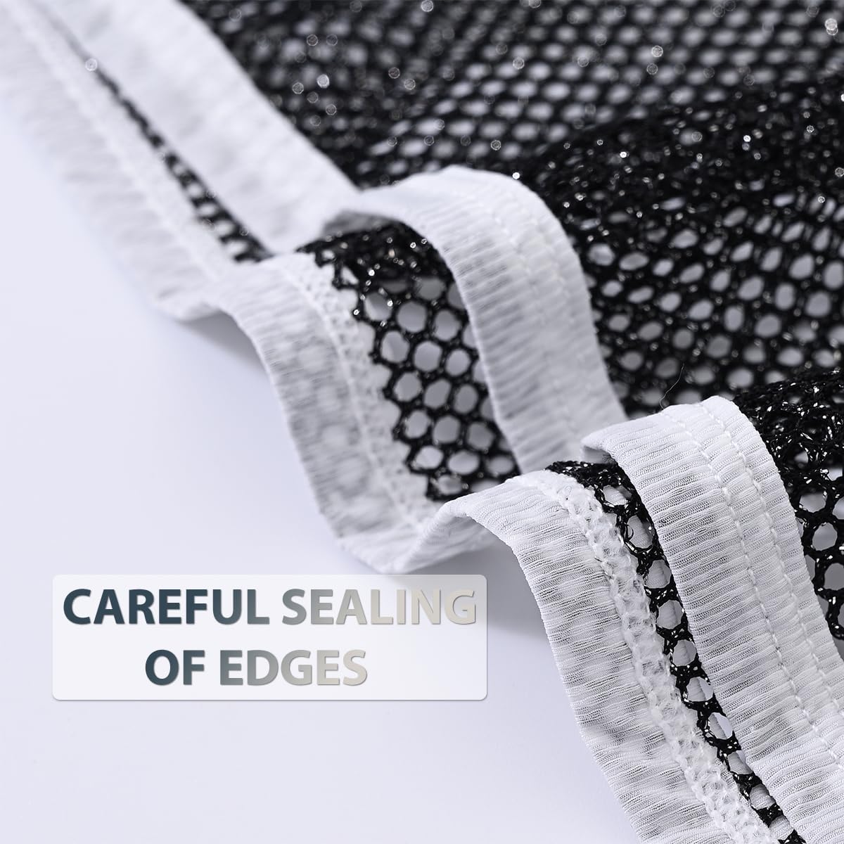 Mens Mesh Tank Tops Sheer Sexy Fishnet Sleeveless See Through Muscle Workout Glitter Sparkly 1 Black XL - Image 4