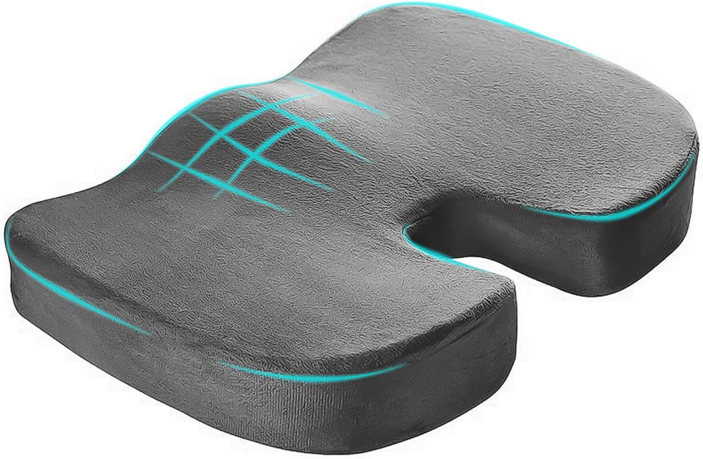 Car Seat Cushion, Memory Foam Cushion for Tailbone Pain & Sciatica Relief, Ergonomic Seat Cushion Comfortable Chair Relief Pillow for Car Office Wheelchair, car Accessories (Gray)