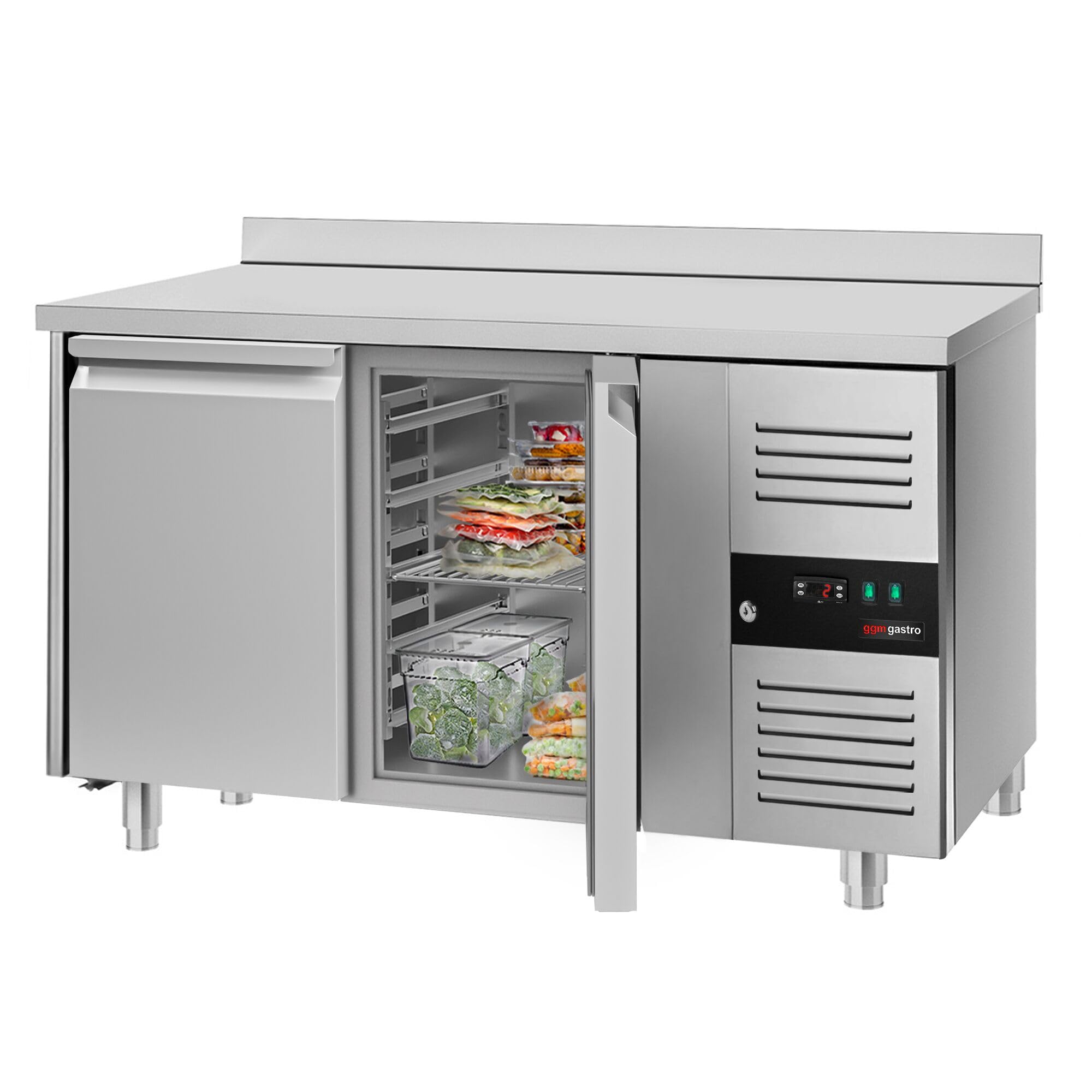 GGM Gastro KTS147AND | Tavolo refrigerante ECO – 1360 x 700 mm – con 2 ante & con alzata