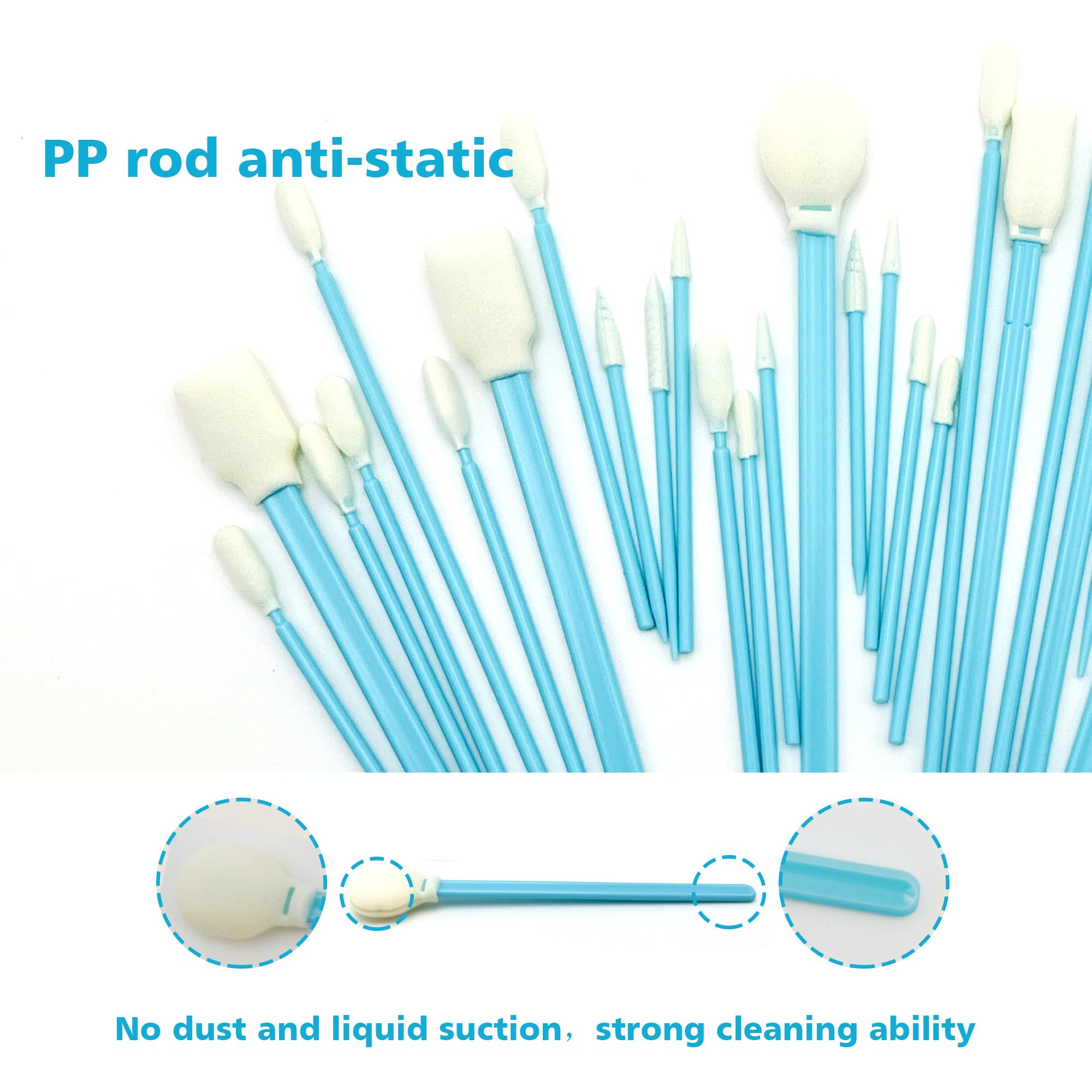Lint-Free Foam Swab Sticks (9 Types 33 Pcs), Foam Tip Cleaning Swab Kit for Optical Instruments, Camera Lenses, Electronic Equipment, Car Detailing, Inkjet Printer Print Heads — Amazon image 5