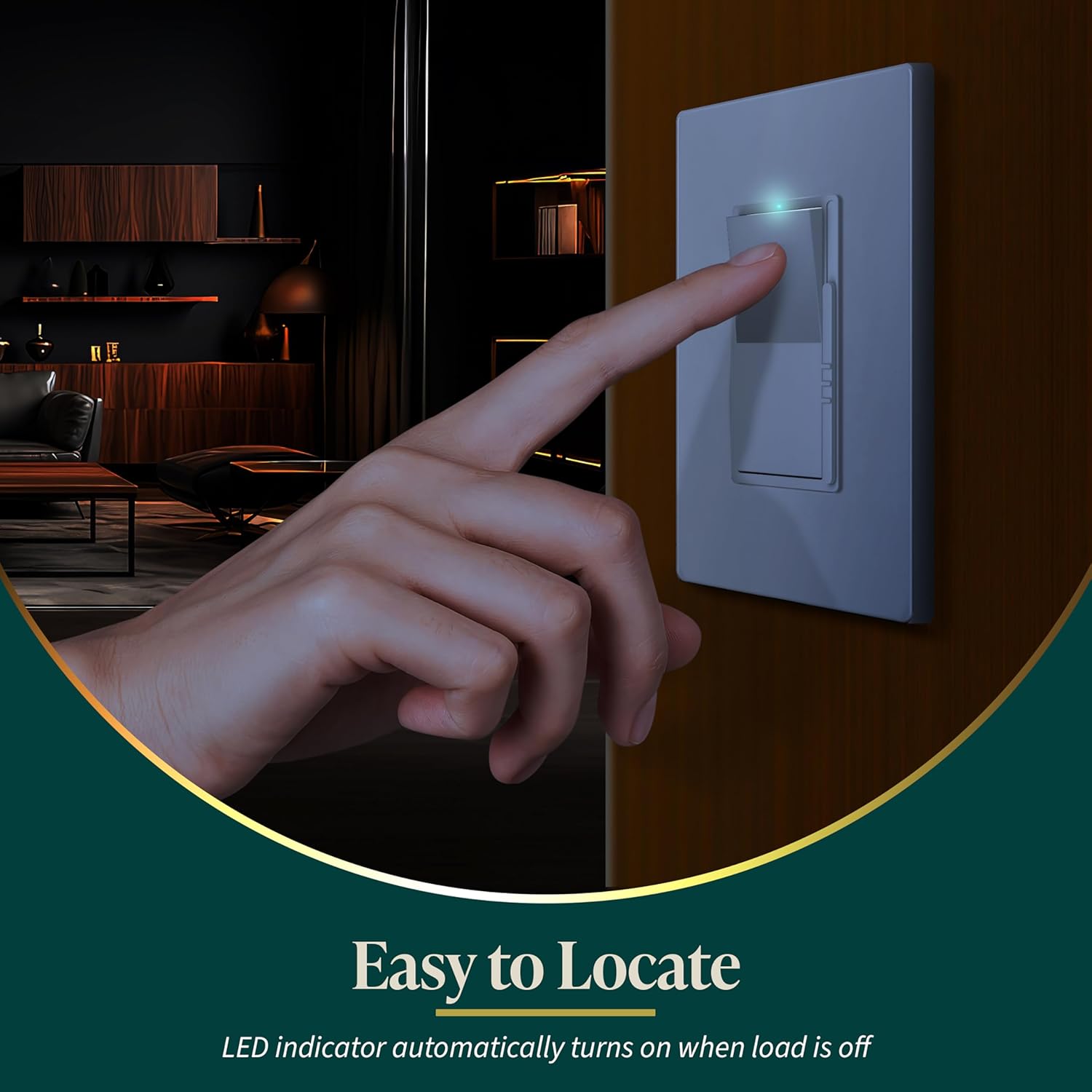 TOPGREENER Dimmer Light Switch, LED Dimmer Switches for 300W Dimmable LED/CFL Lights and 600W INC/HAL Bulbs, Single Pole/3-Way,Neutral Wire Not Required, Wall Plate Included, UL Listed, 2 Pack,White