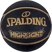 Bola de Basquete Spalding Highlight, Preto e Dourado, 7