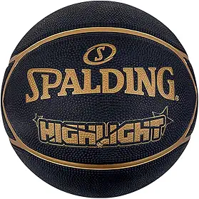 Bola de Basquete Spalding Highlight, Preto e Dourado, 7