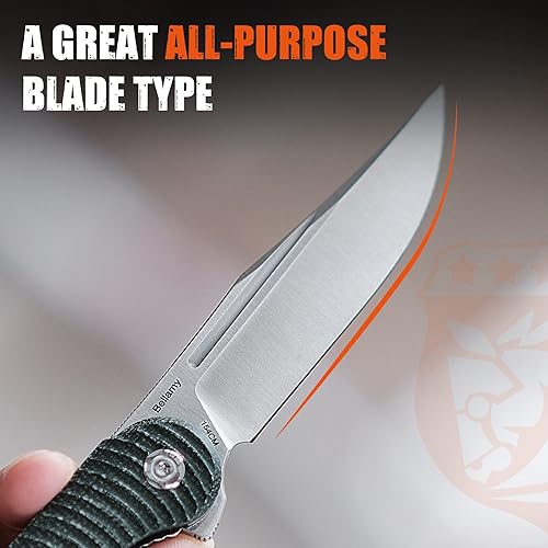 Miniatura 4 de Vosteed Cuchillo de bolsillo cuchillo plegable EDC con hoja de satén de 344 pulgadas de 606in cuchillo ligero con mango y clip de micarta verde