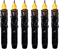 Vista 15 de CVHOMEDECO. Velas de cera real sumergidas a mano, funciona con pilas, temporizador LED, velas cónicas sin llama primitivas del país, 6-3/4 pulgadas