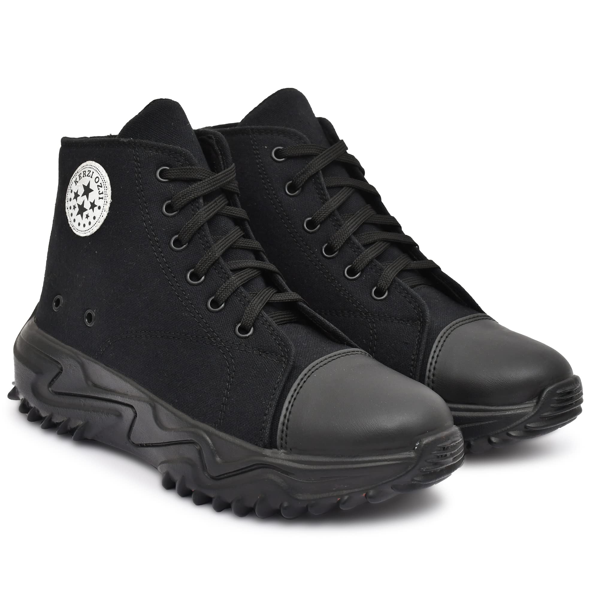 OZJI Casual ORG Full BLK CONVER Ankle Sneaker HIGH TOP for Men (Numeric 6 to 10) (Black, Numeric_8) (B0C4Q3YKZW) Amazon Price History, Amazon Price Tracker