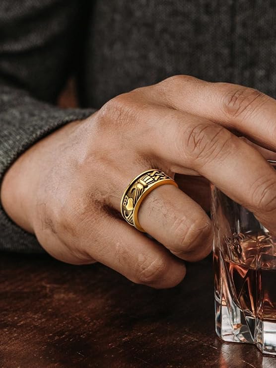 FaithHeart クラダリング 愛用 ステンレススチール/18Kゴールドメッキ レディース メンズ 結婚指輪 カスタマイズ可