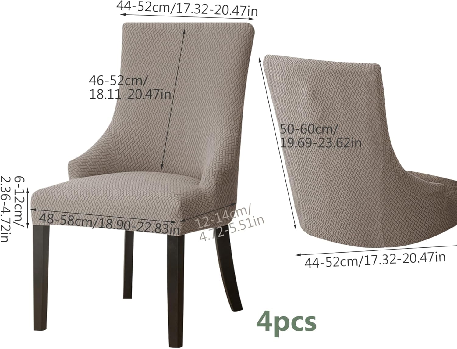 Dining Chair Covers 4 Pack High Stretch Non Slip 360° Full Wrap Chair Slipcovers Elastic Dining Room Protectors for Kitchen Living Room Hotel Wedding Banquet Home Decoration