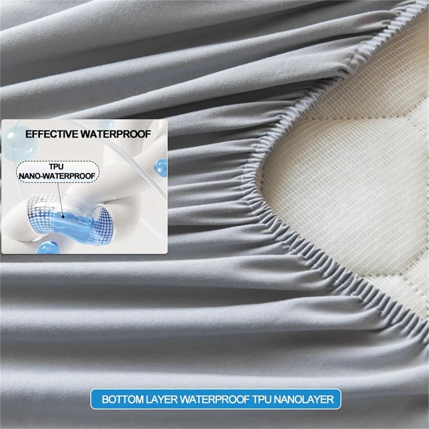Mattress Protectors Waterproof Mattress Cover Mattress Protector Breathable Bed Fitted Sheet Single/Double/King/Queen/140/160/200(Color 1,90x200cm(35x79 in))