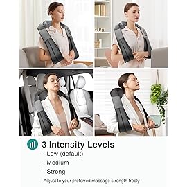 Nekteck Neck Back Massager with Heat, Cordless Shiatsu Shoulder Massager for Pain Relief Deep Tissue, Electric 3D Kneading Massage Pillow for Body Muscle, Gifts for Men Women Dad Mom