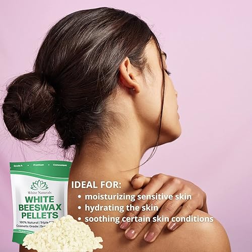 Miniatura 4 de Gránulos de cera de abeja blanca a granel de 5 libras, puro, natural, grado cosmético, orgánico, pastillas de cera de abeja, triple filtrado, ideal