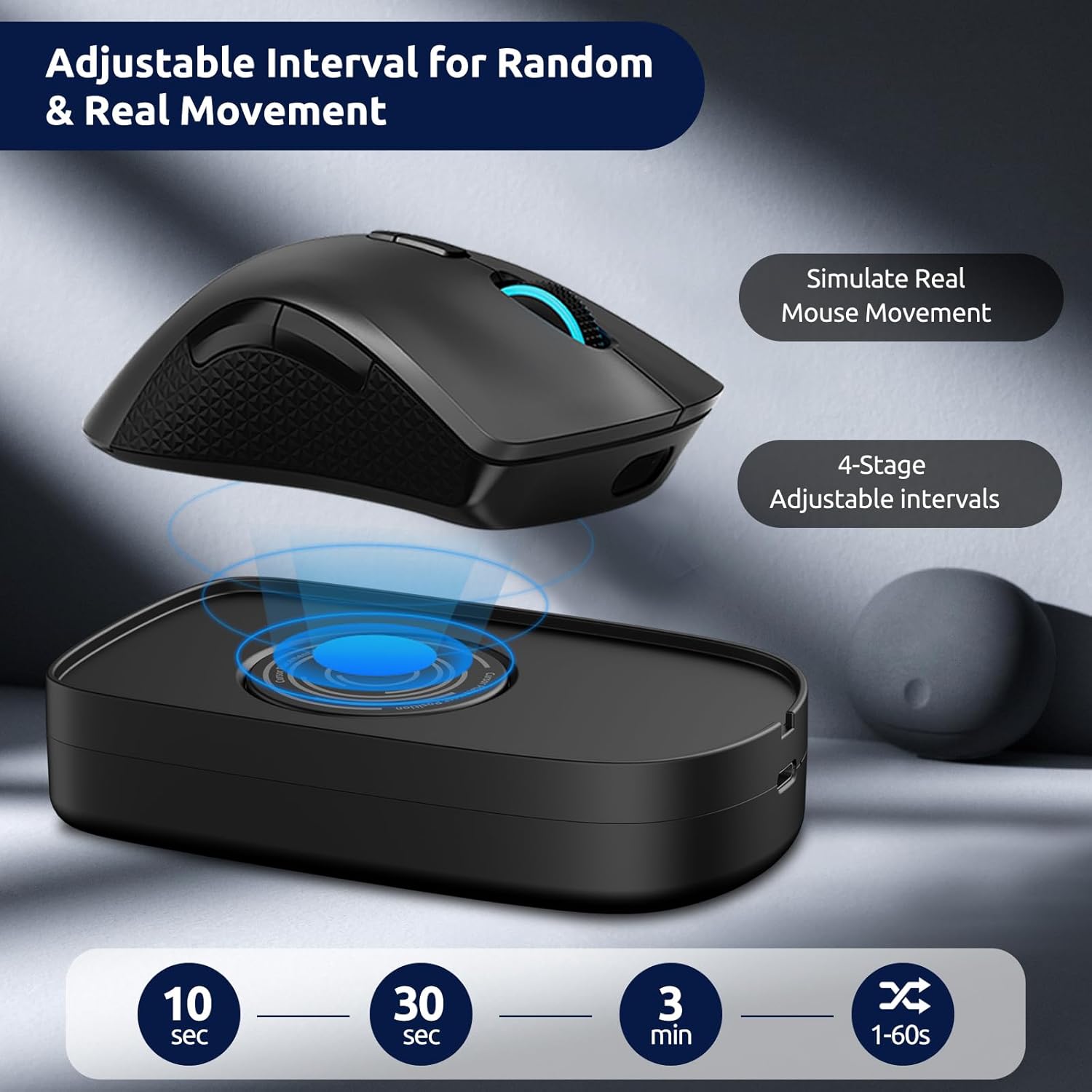 Mouse Jiggler, Undetectable Mouse Mover Device Wiggler Shaker with Drive Free USB Cable, Physical Automatically Mouse Movement, Keep PC Screen Active - Image 3