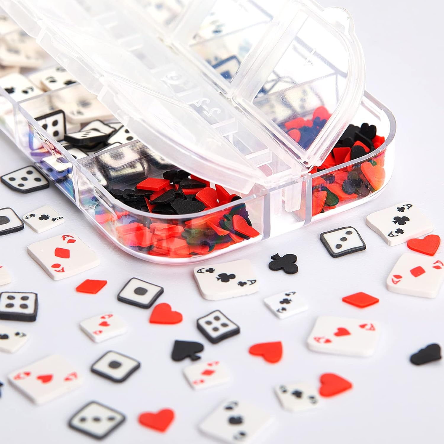 Poker Charms (2 Boxes) for Nail Design - Acrylic Dice Art Jewels and Supplies