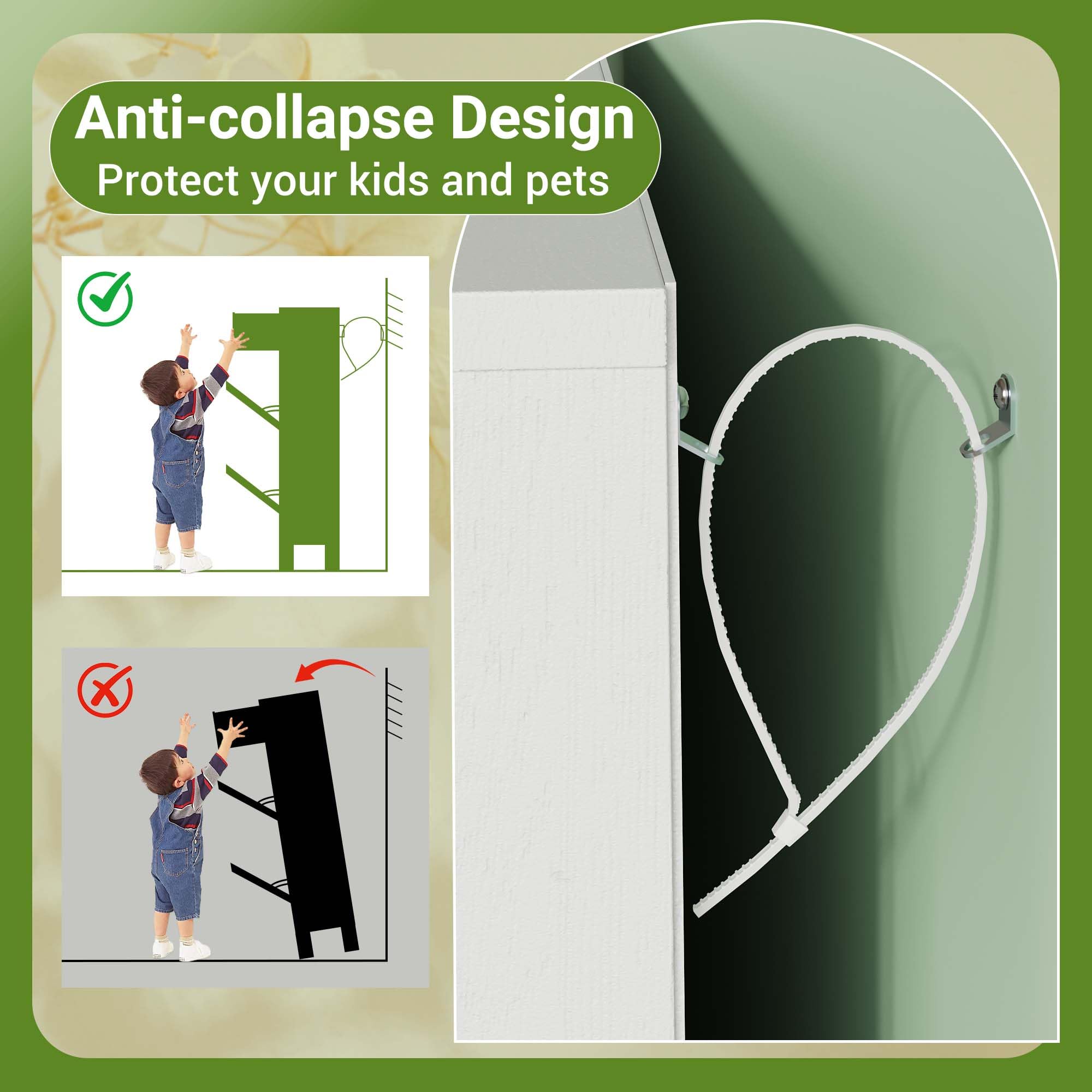 Zapatero Estrecho de Madera - Zapatero Volcable con 2 Puertas y 1 Cajón - Decoración con Patrón Ondulado - con Manijas Metálicas - Ideal para Entrada, Pasillo y Recibidor - Blanco & Gris
